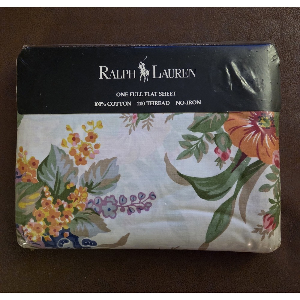 NWT Ralph Lauren Melissa White 100% Cotton Full Flat Sheet - Discontinued